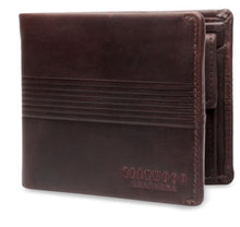 Load image into Gallery viewer, Teakwood Genuine Leather Men Brown Solid Two Fold Wallet
