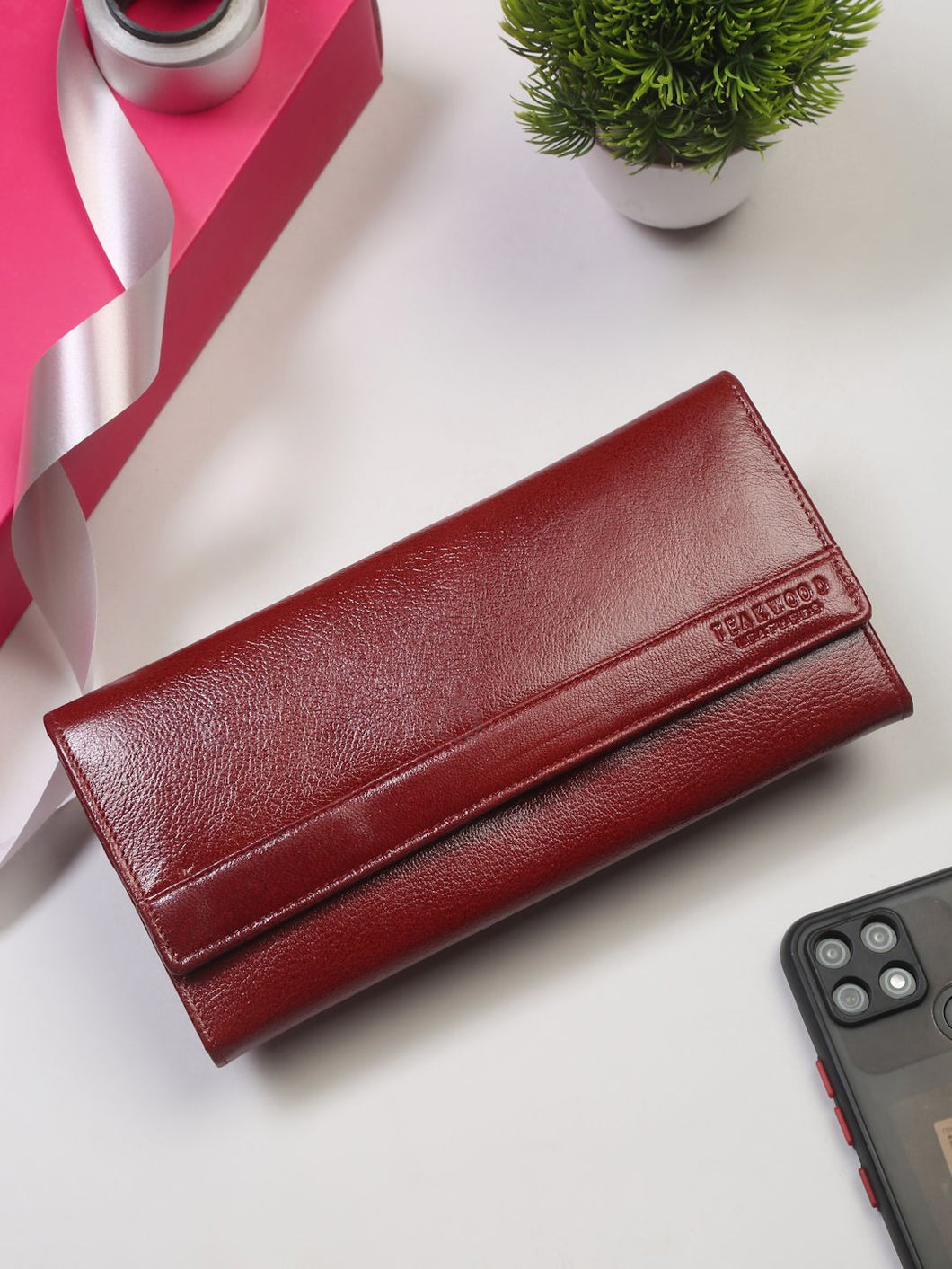 Leather Wallet for Women (Burgundy) - beranleather