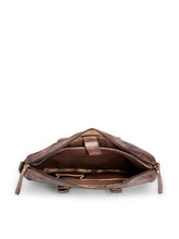 Load image into Gallery viewer, Teakwood Leather Unisex Laptop Bag - Brown
