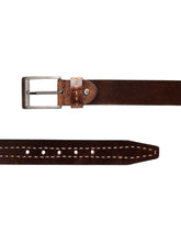 Load image into Gallery viewer, Teakwood Genuine Leather Brown Textured Belt - Clearance sale
