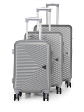 Load image into Gallery viewer, Teakwood Unisex Silver Trolley Bag - SET OF THREE
