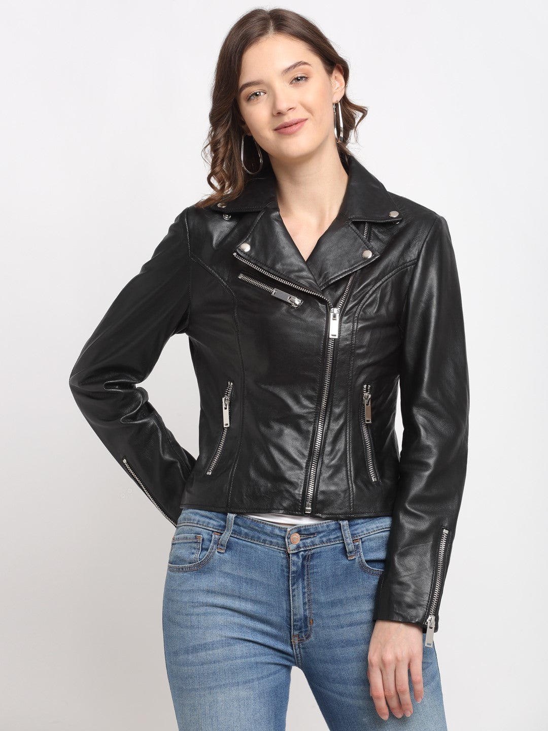 Teakwood Genuine Leathers Women`s Black Jacket - Main Image