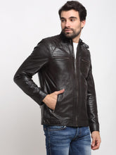 Load image into Gallery viewer, Teakwood Leathers Dark Brown Men&#39;s 100% Genuine Leather Jacket
