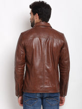 Load image into Gallery viewer, Teakwood Leathers Brown Men&#39;s 100% Genuine Leather Jacket
