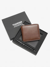 Load image into Gallery viewer, Teakwood Leathers Men Brown &amp; Black Genuine Leather Accessory Gift Set
