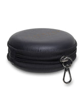Load image into Gallery viewer, Unisex Black Solid Leather Zipper Headphone Case
