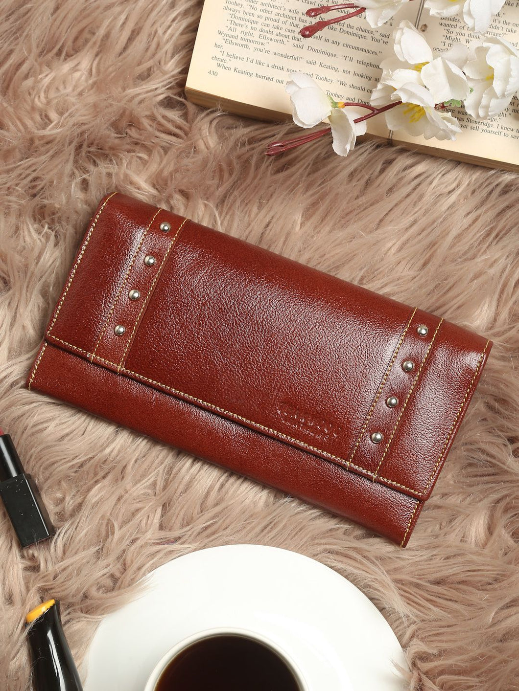 Teakwood Genuine Leather Brown Color Wallet