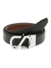 Load image into Gallery viewer, Men Black Textured Leather Belt

