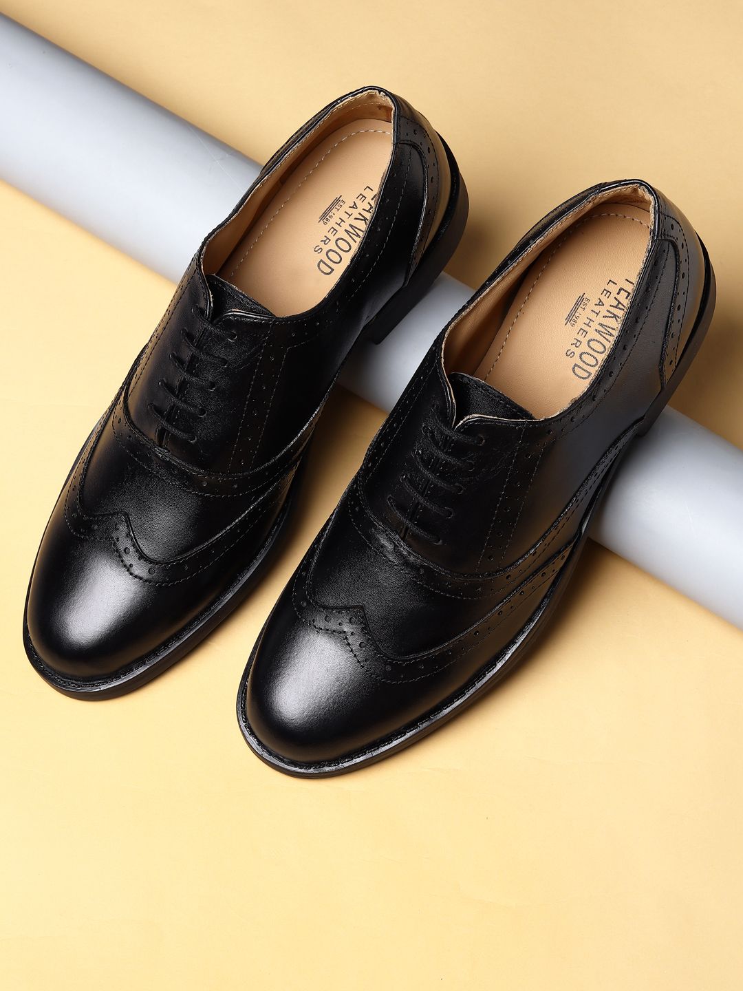 Teakwood Genuine Leather Black Oxford Shoes – Teakwood Leathers
