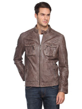 Load image into Gallery viewer, Teakwood Brown Mens Genuine Leather Jacket
