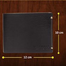 Load image into Gallery viewer, Teakwood Genuine Leather Men Black Solid Two Fold Wallet

