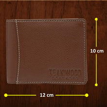 Load image into Gallery viewer, Teakwood Men Genuine Leather Rust Bi fold wallet

