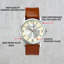 Load image into Gallery viewer, Teakwood Leather Tan Men&#39;s Analog Watch
