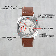 Load image into Gallery viewer, Teakwood Leather White Men&#39;s Analog Watch
