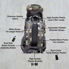 Load image into Gallery viewer, Teakwood Unisex Camouflage Print Travel Backpack with Multiple Pockets||Travel Backpack for Outdoor Sport Camp Hiking Trekking Bag Camping Rucksack
