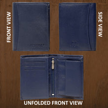 Load image into Gallery viewer, Teakwood Men Genuine Leather Bi Fold Wallet (Blue)
