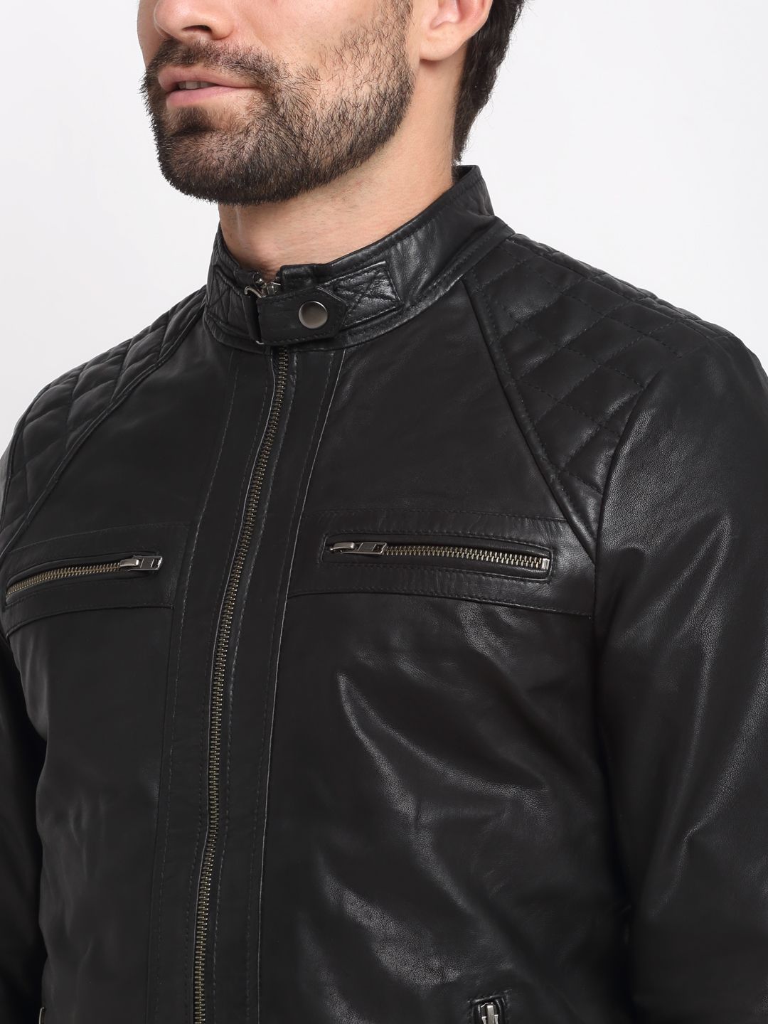 Teakwood Black100% Genuine Mens Leather Jacket – Teakwood Leathers