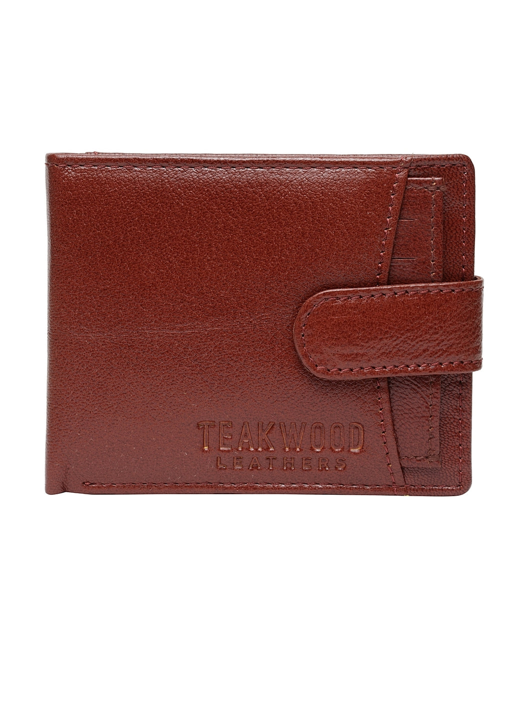 Teakwood Men Genuine Leather Tan Bi Fold Clip Wallet